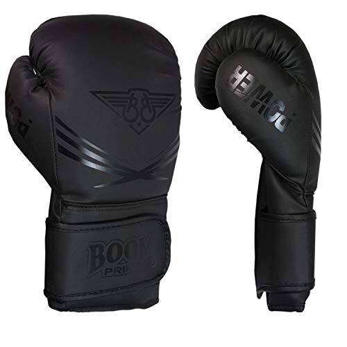 BOOM-Prime-Guantes-de-Boxeo-para-Hombre-y-Mujer-Color-Negro-Mate-10oz-12oz-14oz-16oz-Guantes-de-Entrenamiento-de-Boxeo-para-Hombres-y-Mujeres-Kickboxing-Artes-Marciales-Muay-Thai-0-3