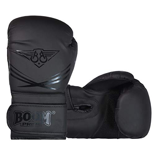 BOOM-Prime-Guantes-de-Boxeo-para-Hombre-y-Mujer-Color-Negro-Mate-10oz-12oz-14oz-16oz-Guantes-de-Entrenamiento-de-Boxeo-para-Hombres-y-Mujeres-Kickboxing-Artes-Marciales-Muay-Thai-0-5