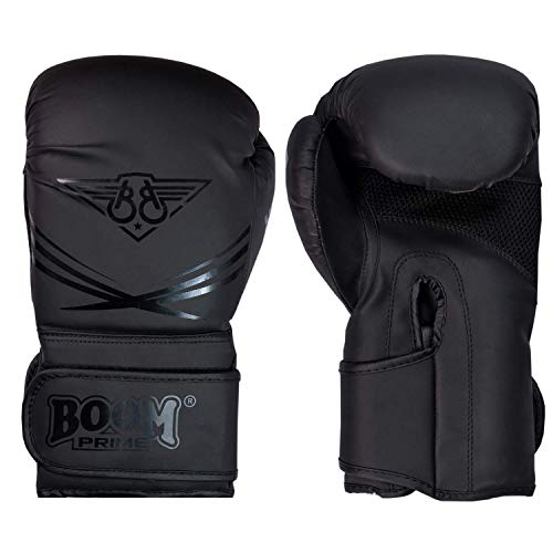 BOOM-Prime-Guantes-de-Boxeo-para-Hombre-y-Mujer-Color-Negro-Mate-10oz-12oz-14oz-16oz-Guantes-de-Entrenamiento-de-Boxeo-para-Hombres-y-Mujeres-Kickboxing-Artes-Marciales-Muay-Thai-0