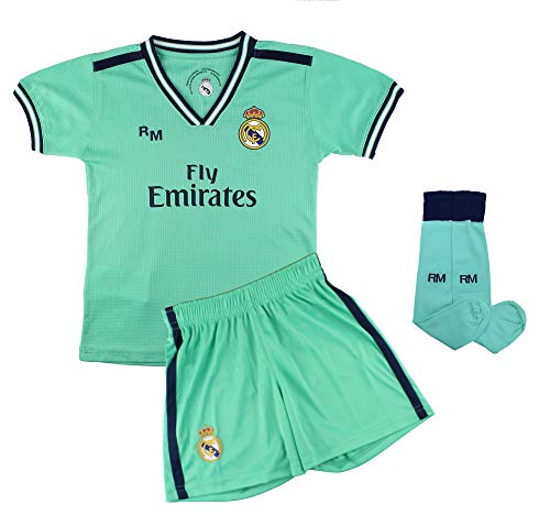 Champions-City-Conjunto-Complet-Infantil-Real-Madrid-Replica-Oficial-Licenciado-de-la-Primera-Equipacion-Temporada-2019-2020-Dorsal-Liso-0