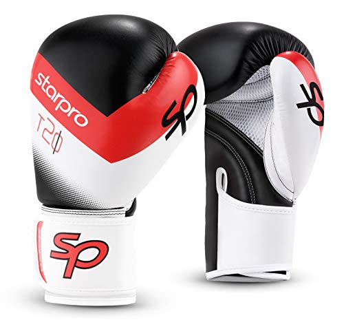 Starpro-T20-Guantes-de-Boxeo-Cuero-de-PU-Negro-Blanco-Rosa-y-Azul-para-Entrenamiento-y-Sparring-en-Muay-Thai-Kickboxing-Fitness-y-boxercise-Hombres-y-Mujeres-8oz-10oz-12oz-14oz-16oz-0-5