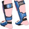 Vello-Espinilleras-de-piel-para-empeine-Mma-Pierna-de-gel-Muay-Thai-Kick-Boxing-color-azul-y-blanco-0-1